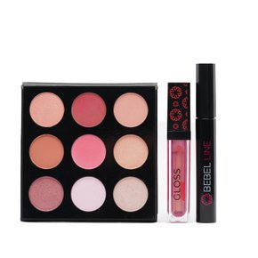 Kit Máscara de Cílios 8g Impact Black + Palta de Sombra 9 cores +